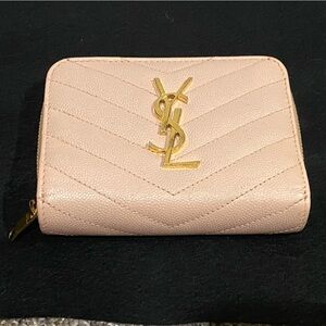 YSL compact matelesse zip around wallet